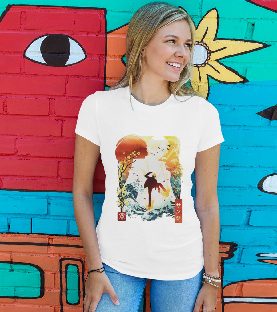Sanji One Piece Anime Ukiyo-e Style Lunar New Year Japan Art T-Shirt
