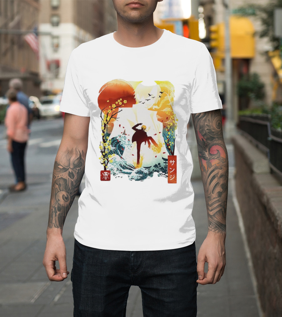 Sanji One Piece Anime Ukiyo-e Style Lunar New Year Japan Art T-Shirt