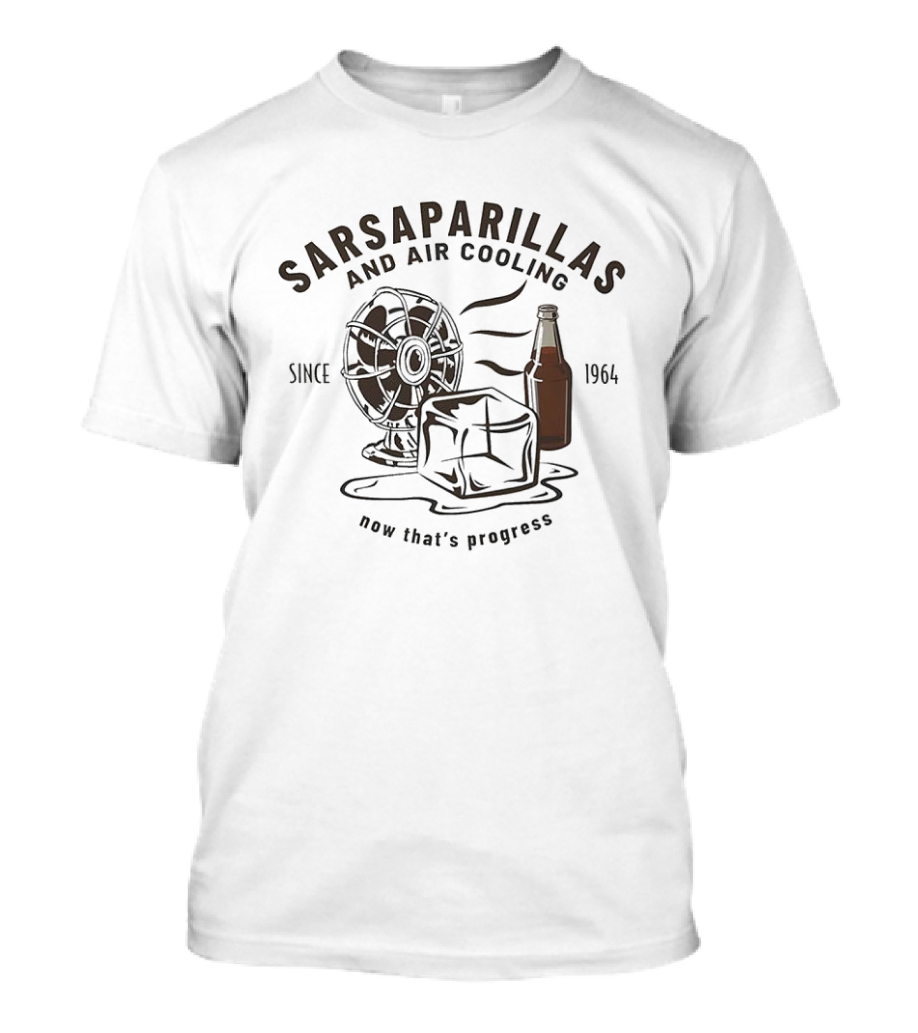 Sarsaparillas And Air Cooling Since 1964 Retro Carbonated Drinks Progress T-Shirt