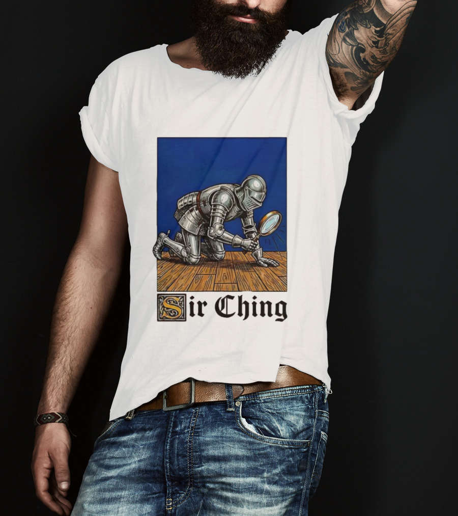Sir Ching Knight Armor Magnifying Glass Search T-Shirt
