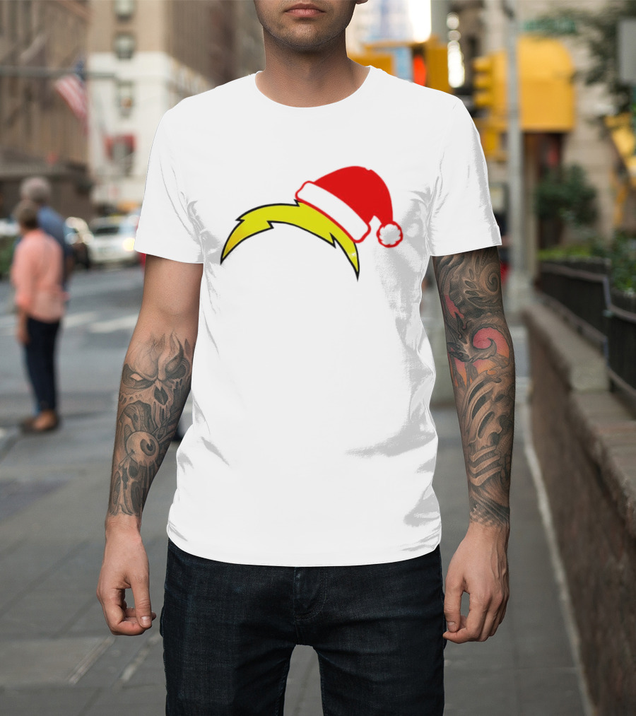 Los Angeles Chargers NFL Santa Hat Bolt T-Shirt