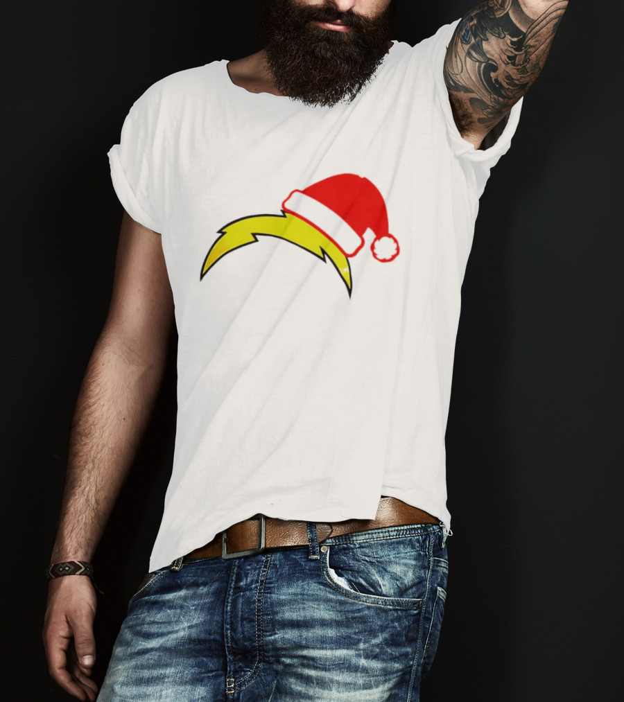 Los Angeles Chargers NFL Santa Hat Bolt T-Shirt