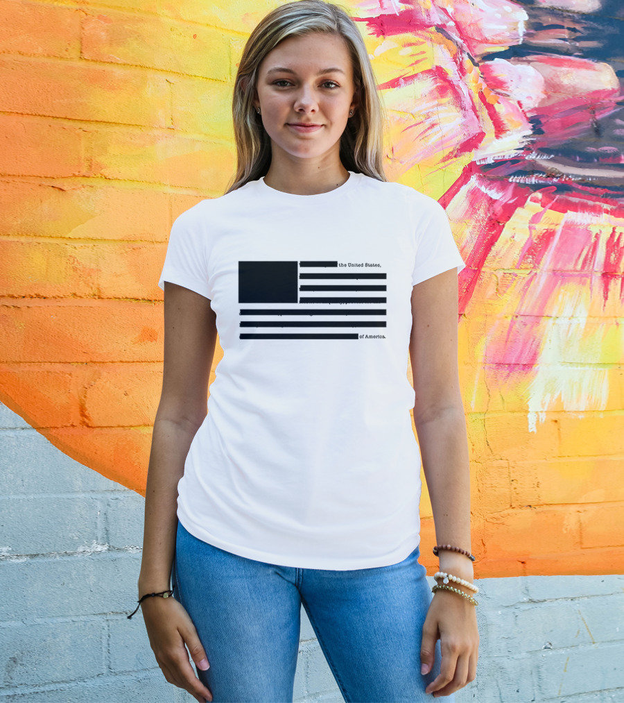 The United States Of America Black Flag Without Star Symbol T-Shirt