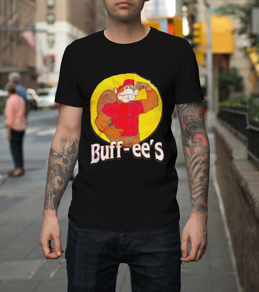 Buff Ee's Gym Muscular Beaver Flexing Muscles T-Shirt