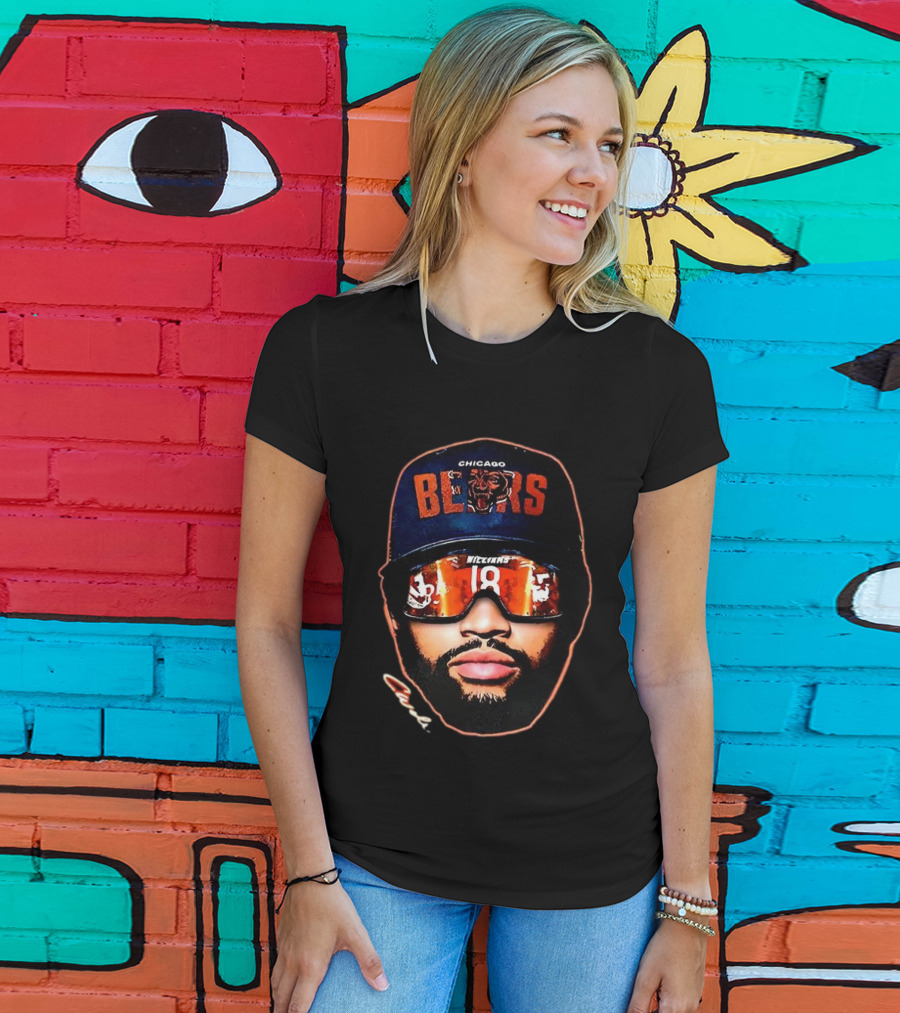 Chicago Bears Caleb Williams Signature Big Face Sunglasses 18 T-Shirt