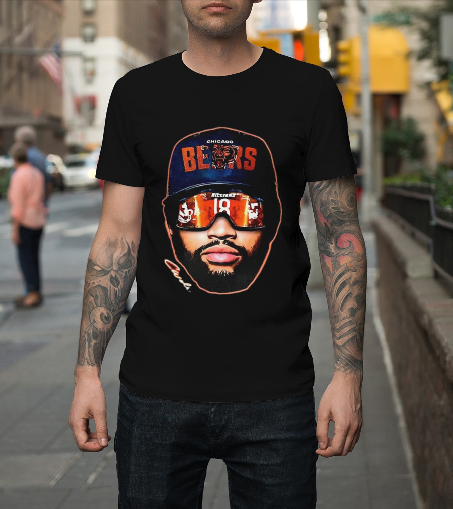 Chicago Bears Caleb Williams Signature Big Face Sunglasses 18 T-Shirt