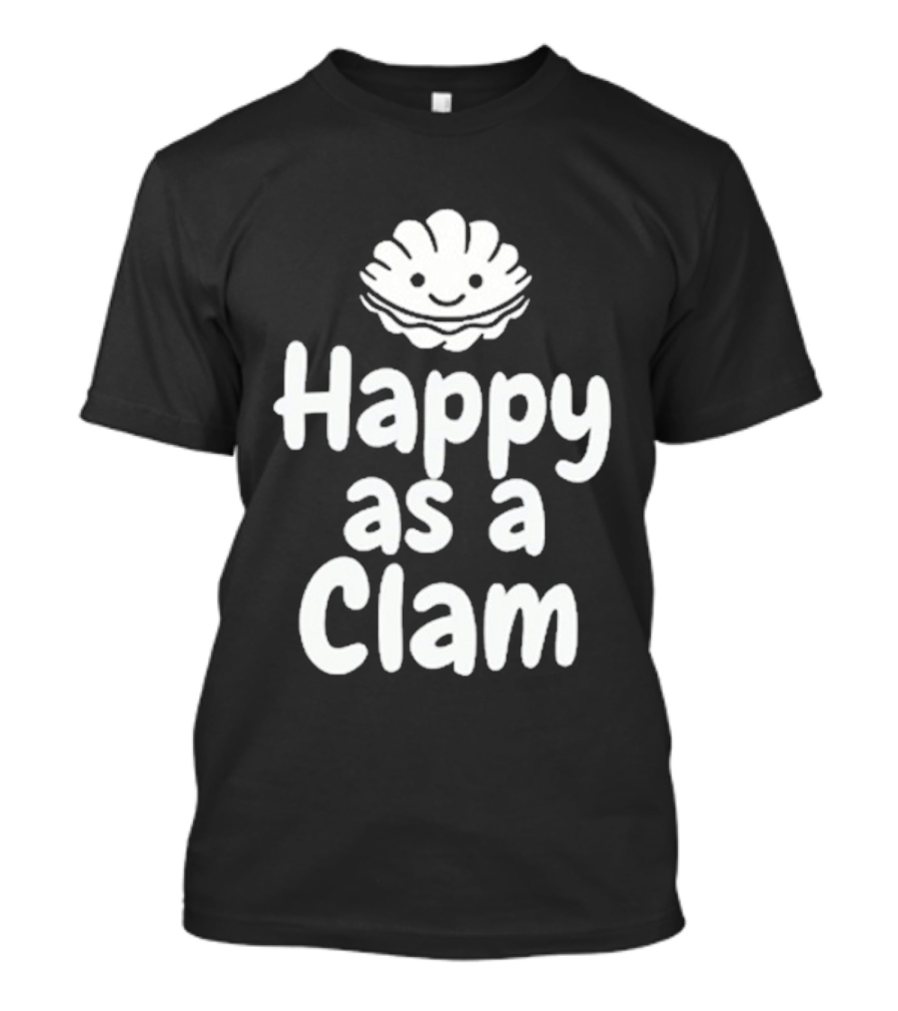 Happy As A Clam Cute Smiling Sea Shell T-Shirt