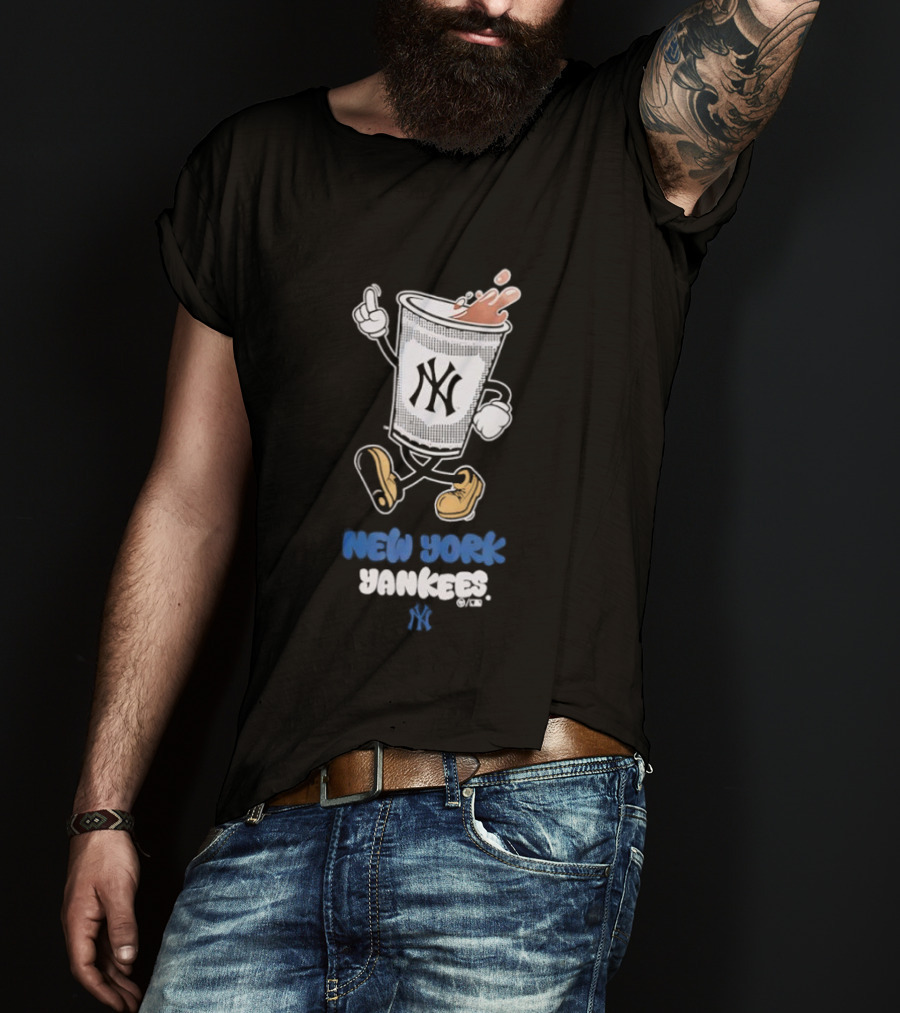 NY Yankees Coffee Cup Cartoon T-Shirt