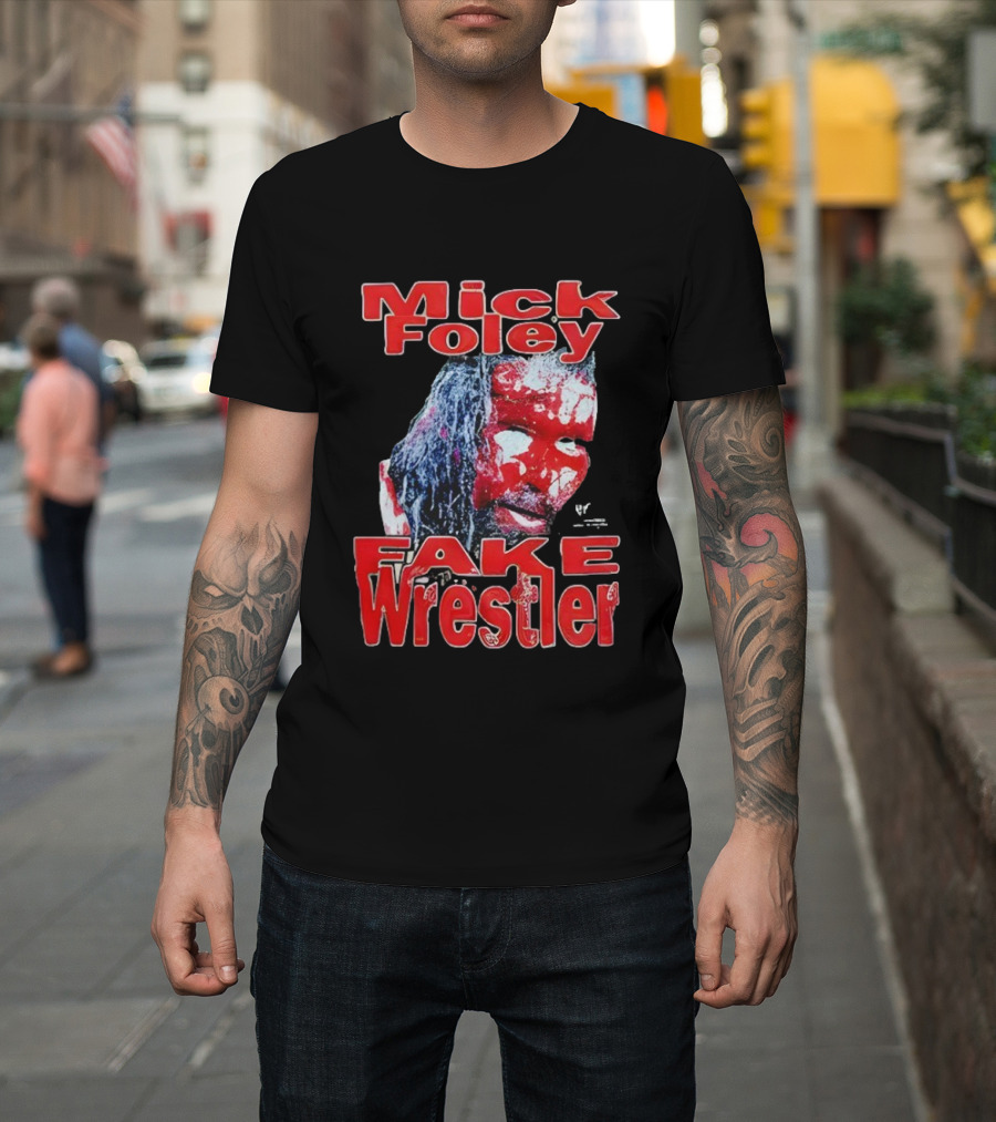 Mick Foley Fake Wrestler Horror Blood Face T-Shirt