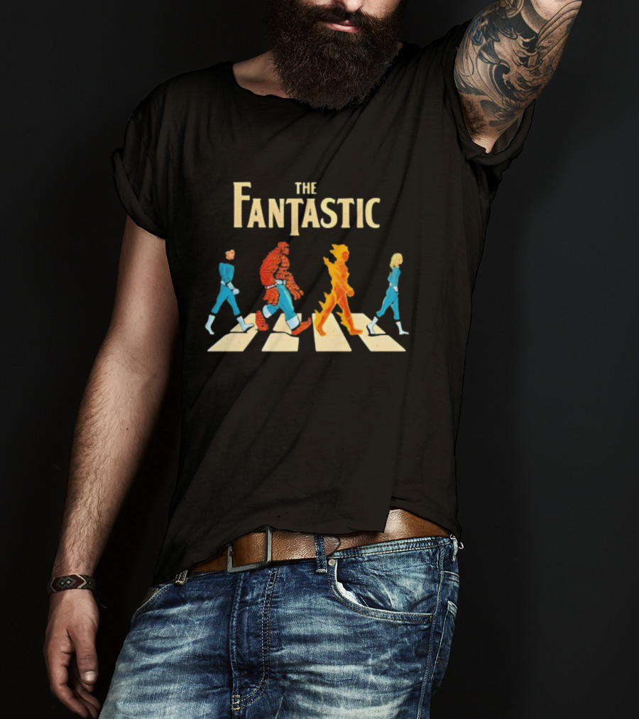 The Fantastic Four Superhero Team Walking T-Shirt