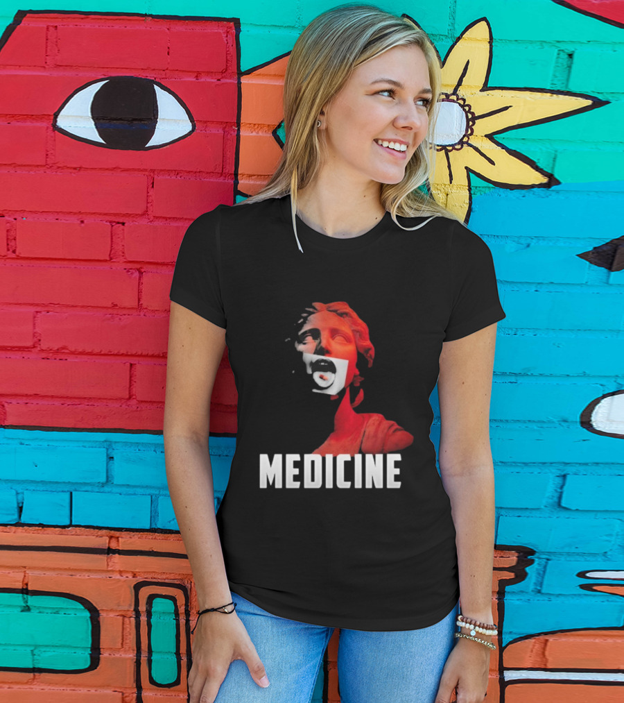 Toza Medicine Statue Red Sculpture With Distorted Face T-Shirt