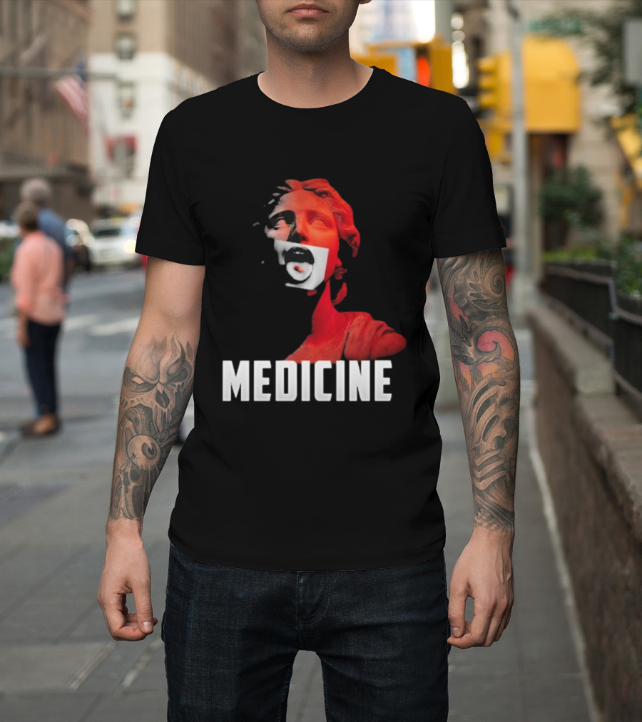 Toza Medicine Statue Red Sculpture With Distorted Face T-Shirt