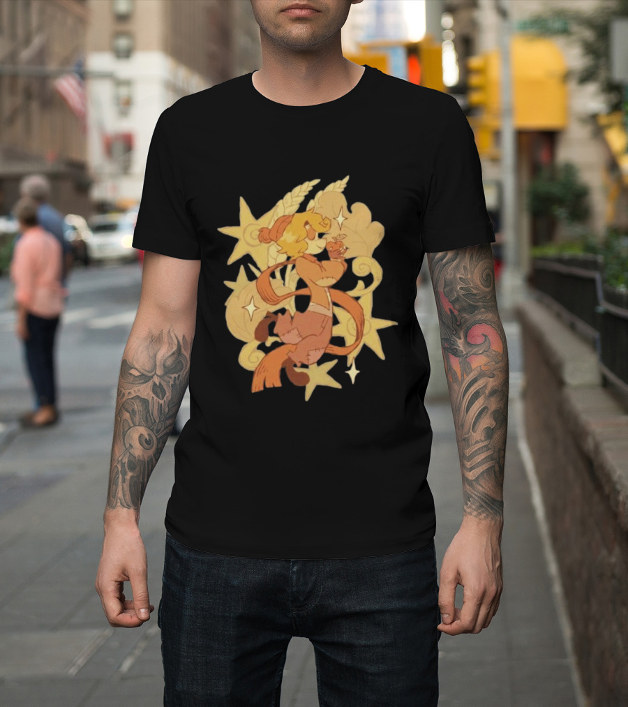 Zeddyzi Ramshackle Skipp Vibes Cartoon Character With Stars And Wheat T-Shirt