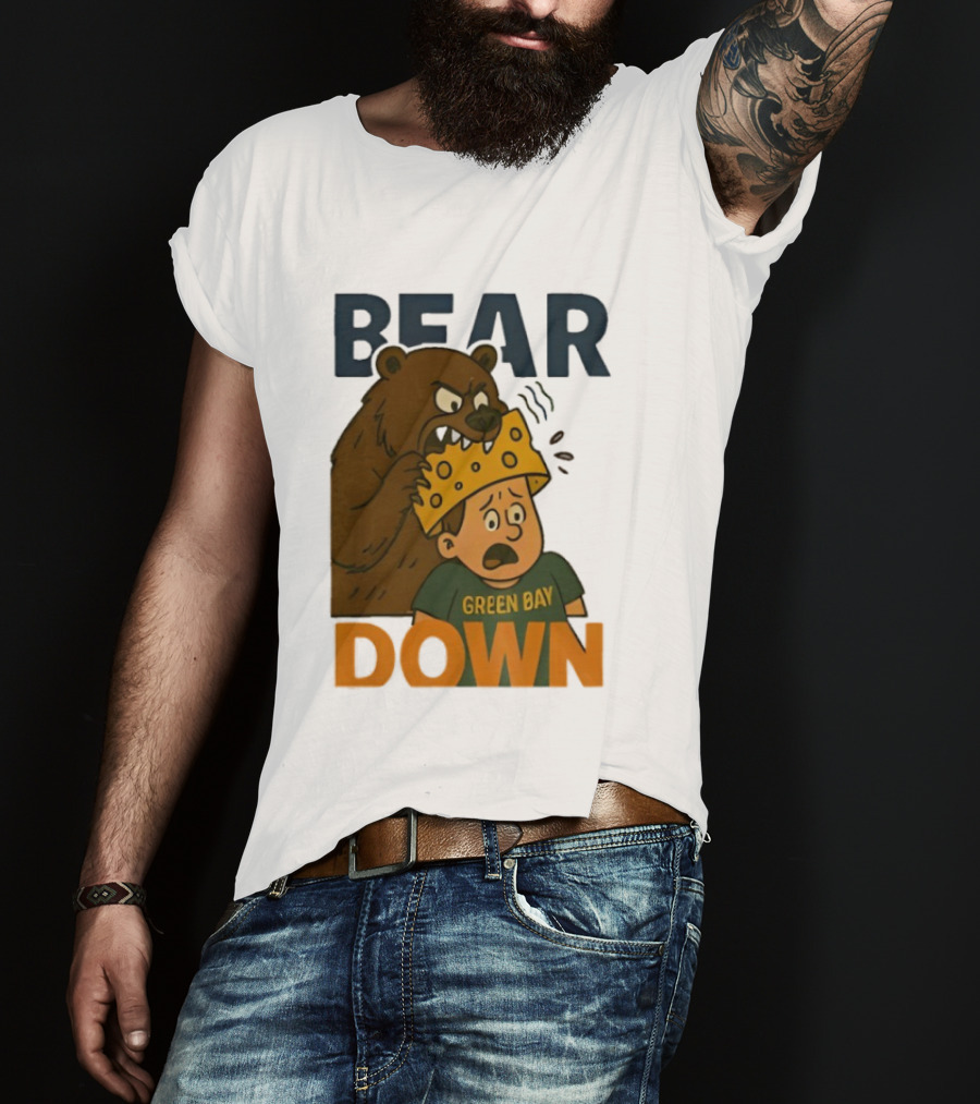 Bear Down Green Bay Packers Rivalry Cheesy Confrontation T-Shirt