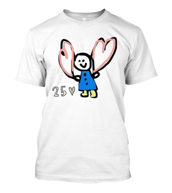 Special Cartoon X Mas Heart Butterfly Wings Blue Dress T-Shirt