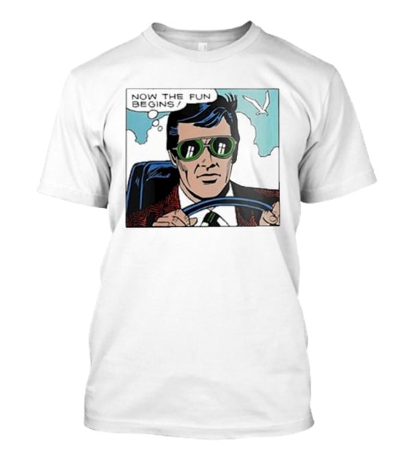 Now The Fun Begins Retro Driver Comic Panel T-Shirt