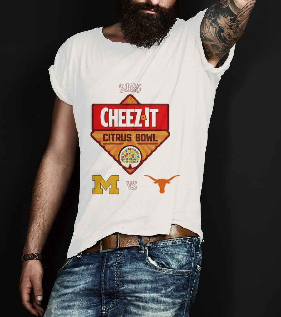 2025 Cheez It Citrus Bowl Texas Longhorns Vs Michigan Wolverines T-Shirt