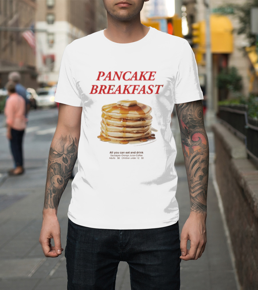 All You Can Eat And Drink Pancake Breakfast Promotion For Adults And Children Under 12 T-Shirt
