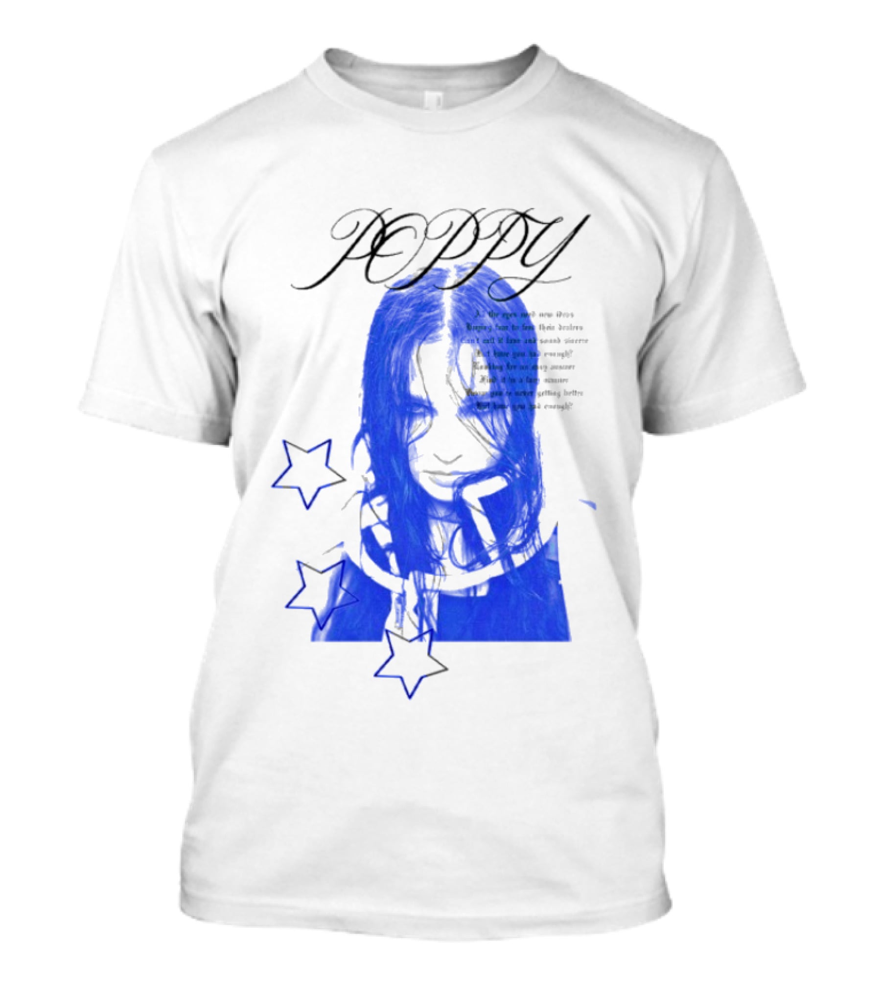 Poppy Blue Face With Stars T-Shirt