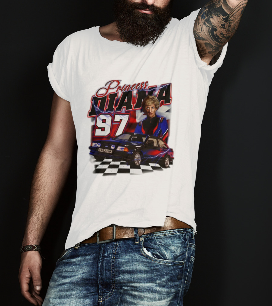 Princess Diana 97 Racer Car Union Jack T-Shirt