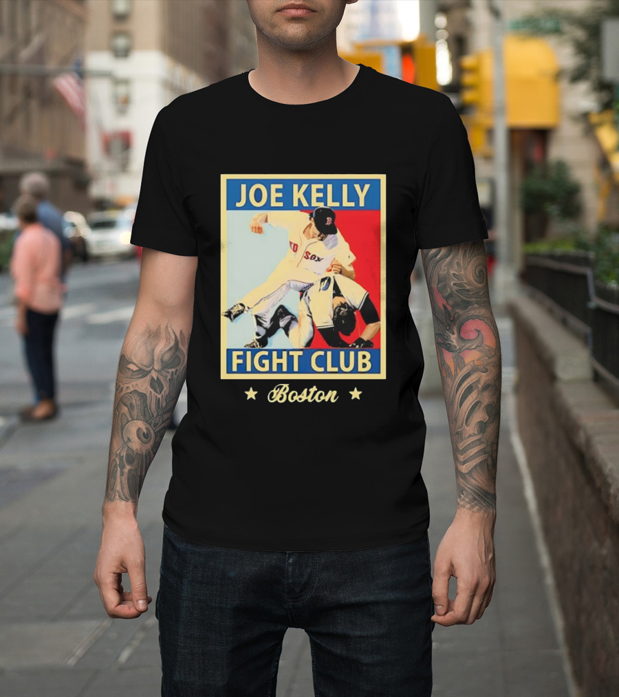 Joe Kelly Fight Club Boston Red Sox Baseball Action T-Shirt