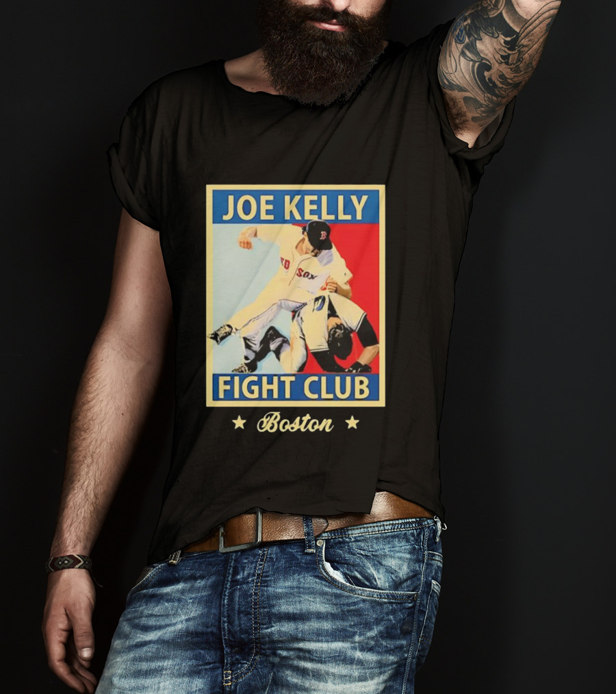 Joe Kelly Fight Club Boston Red Sox Baseball Action T-Shirt