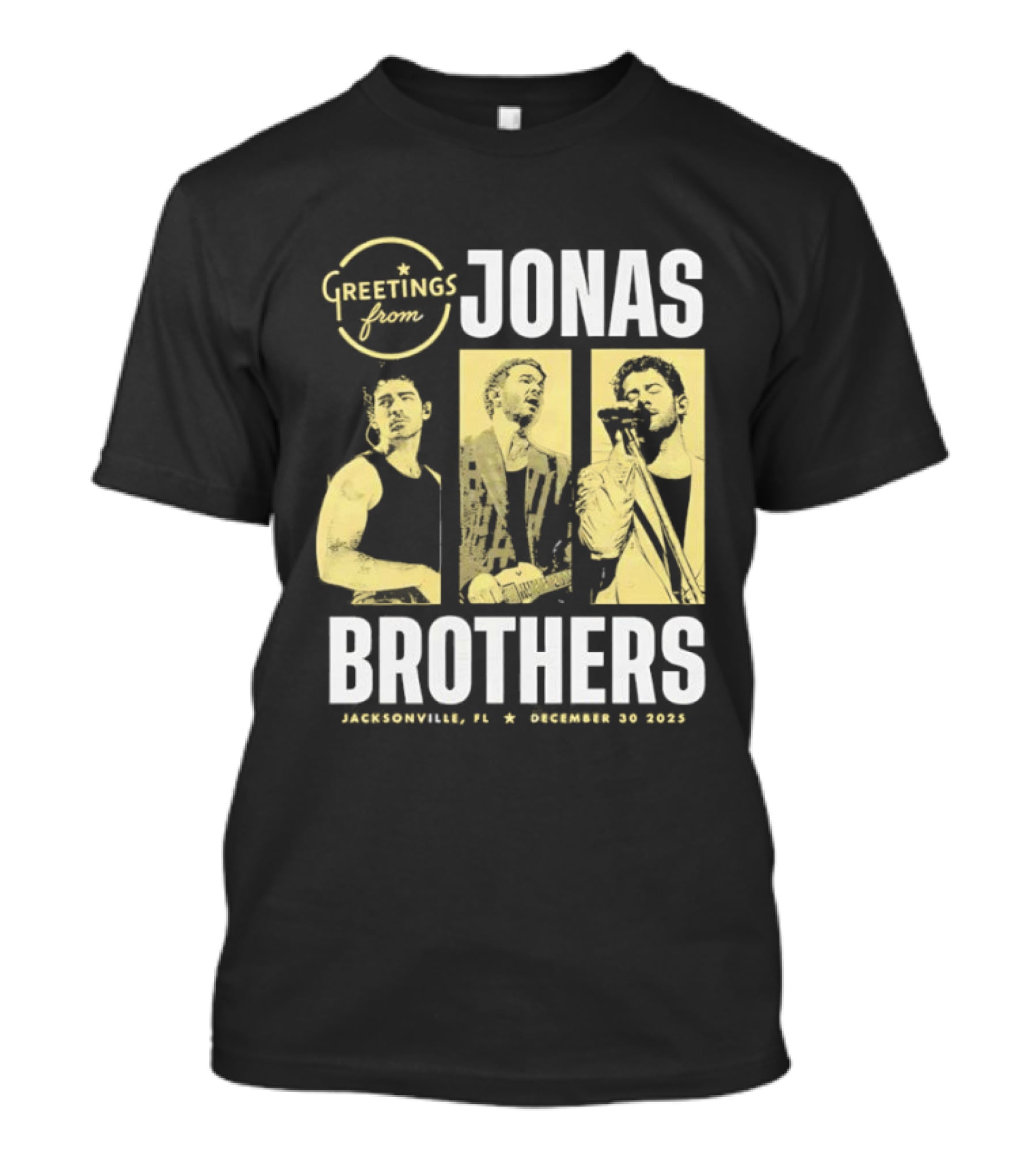 Greetings From Jonas Brothers Jacksonville FL December 30 2025 T-Shirt