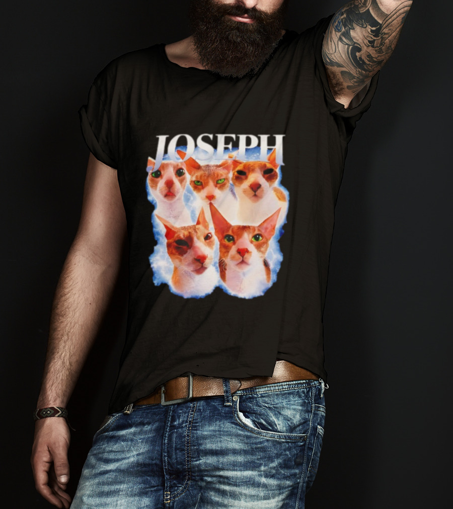 JOSEPH Five Cat Faces Blue Aura T-Shirt
