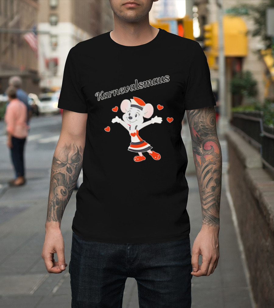 Karnevalsmaus Festive Mouse With Hearts T-Shirt