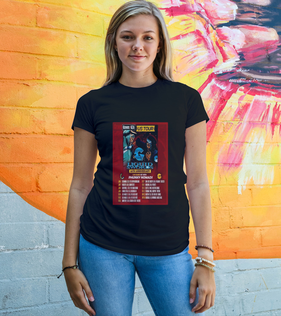 Genius GZA Liquid Swords 30th Anniversary US Tour 2026 With Phunky Nomads T-Shirt