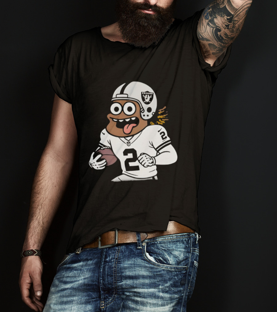 Las Vegas Raiders Ashton Jeanty Cartoon Number 2 Football Player T-Shirt