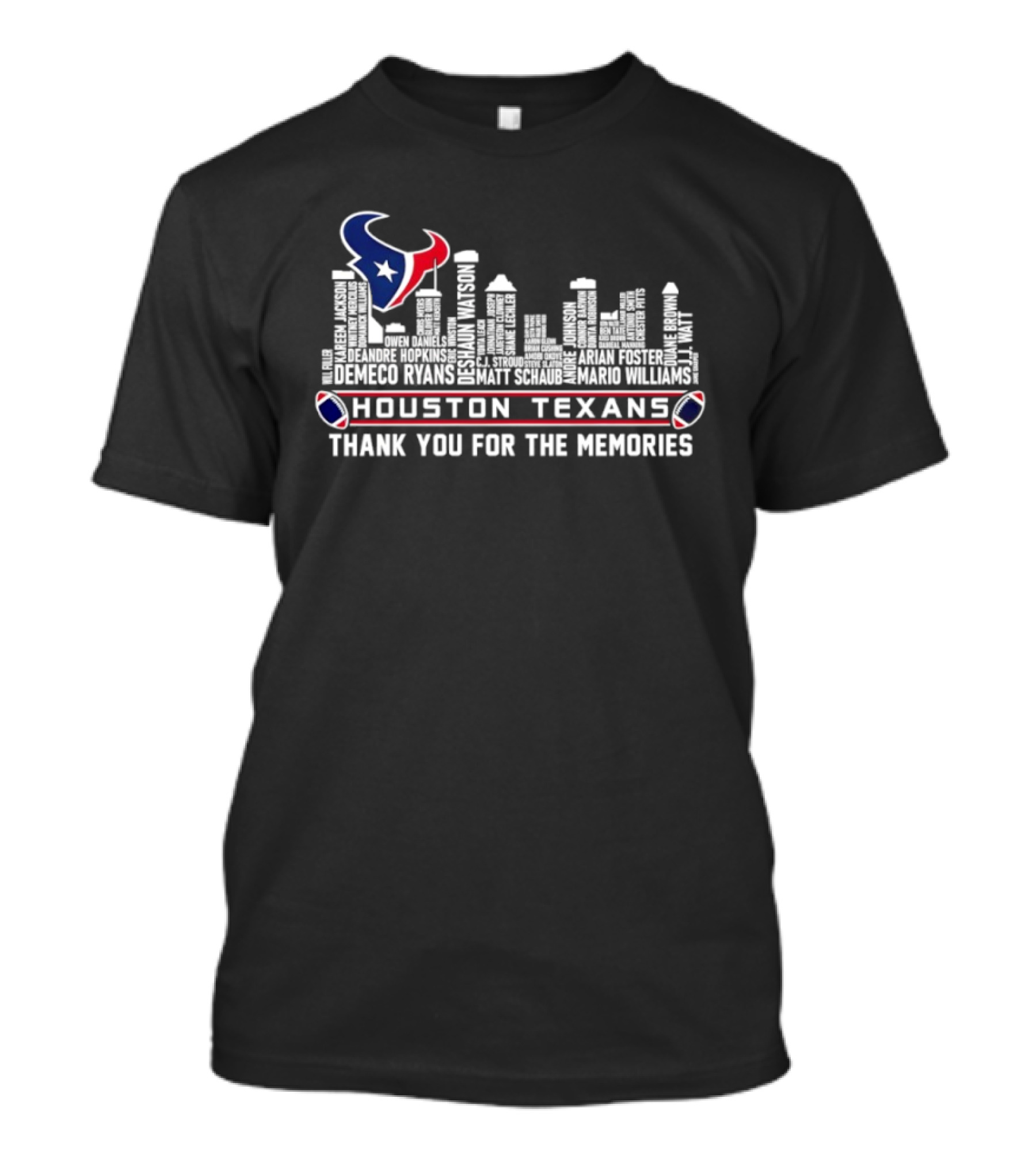 Houston Texans City Skyline Thank You For The Memories T-Shirt
