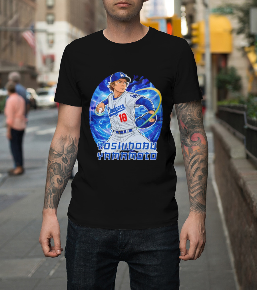 Los Angeles Dodgers Yoshinobu Yamamoto Anime Pitcher T-Shirt