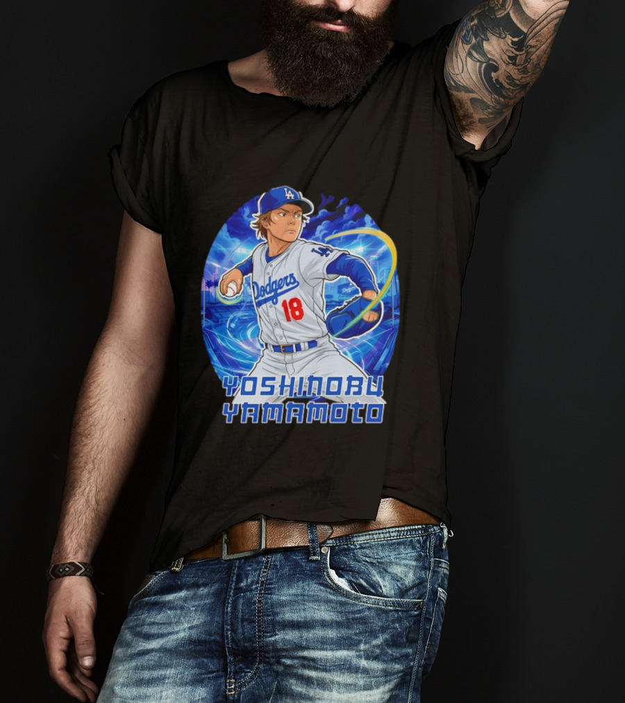 Los Angeles Dodgers Yoshinobu Yamamoto Anime Pitcher T-Shirt