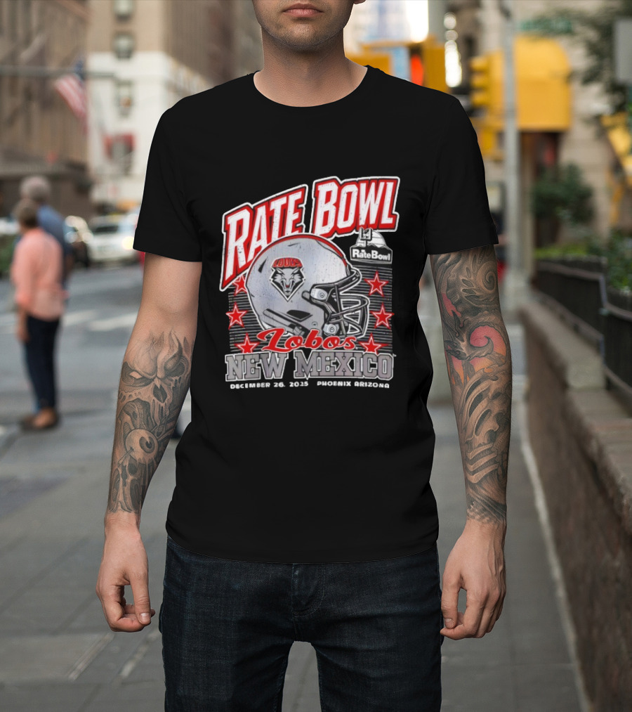Rate Bowl 2025 New Mexico Lobos Vintage Helmet December 26 Phoenix Arizona T-Shirt