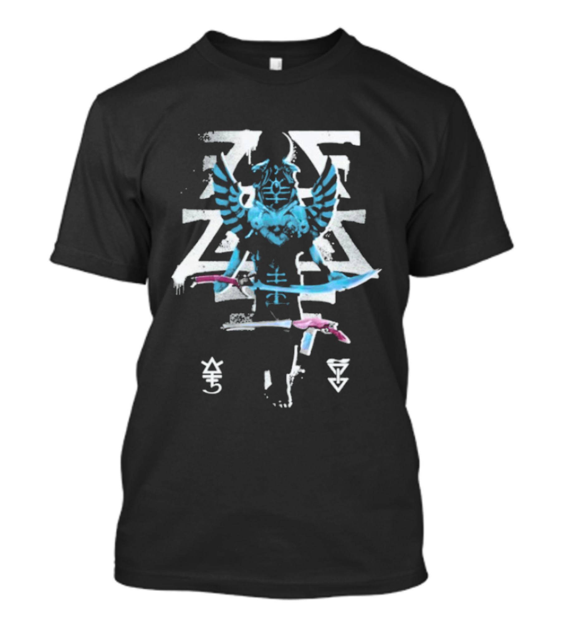 Warhammer 40 000 Aeldari Autarch Symbol Blue And Pink T-Shirt