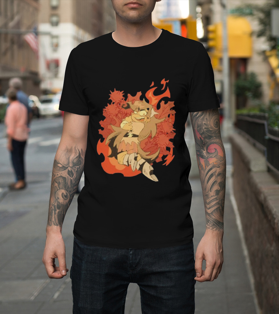 Zeddyzi Ramshackle Vinnie Vibes Flame Character Art Anime T-Shirt
