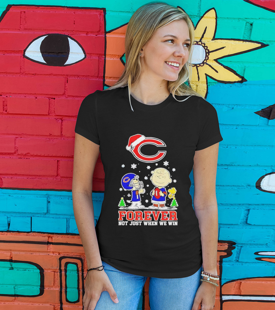 Peanuts Snoopy Christmas Chicago Bears Forever Not Just When We Win T-Shirt