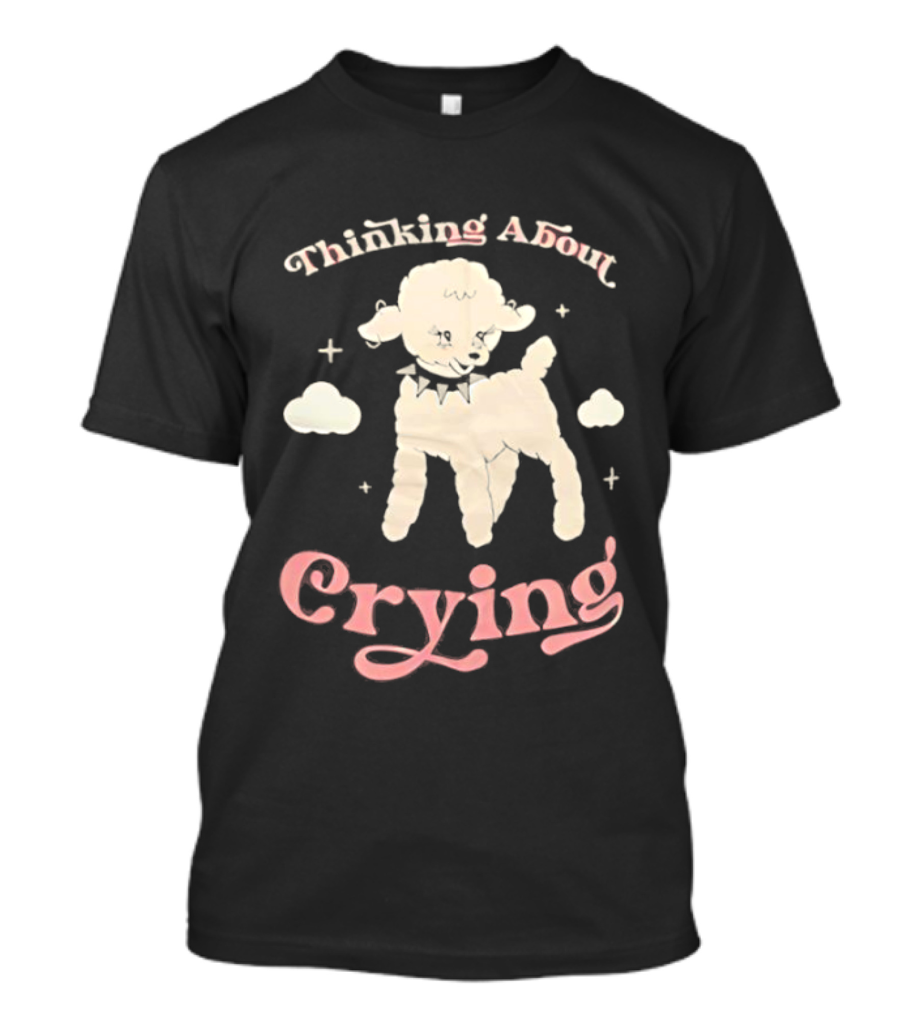 Thinking About Crying Cute Lamb With Clouds T-Shirt