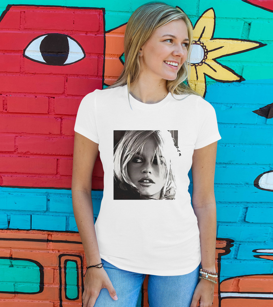 Brigitte Bardot Iconic Black And White T-Shirt