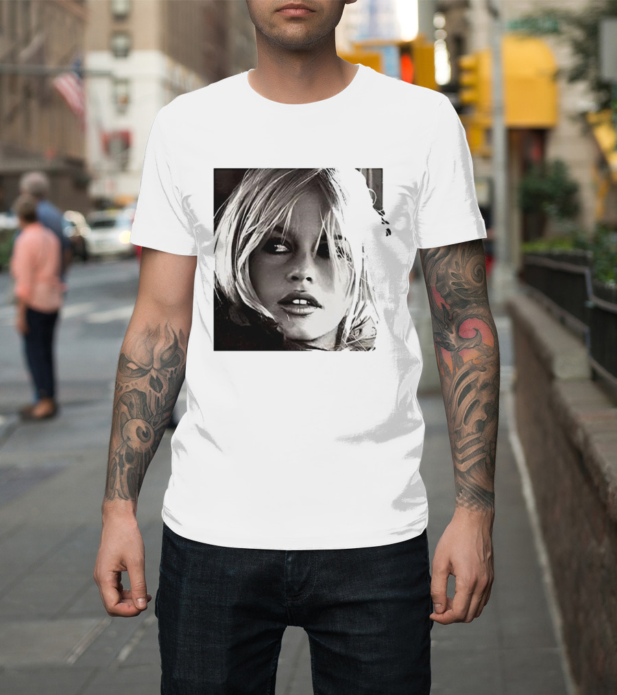 Brigitte Bardot Iconic Black And White T-Shirt