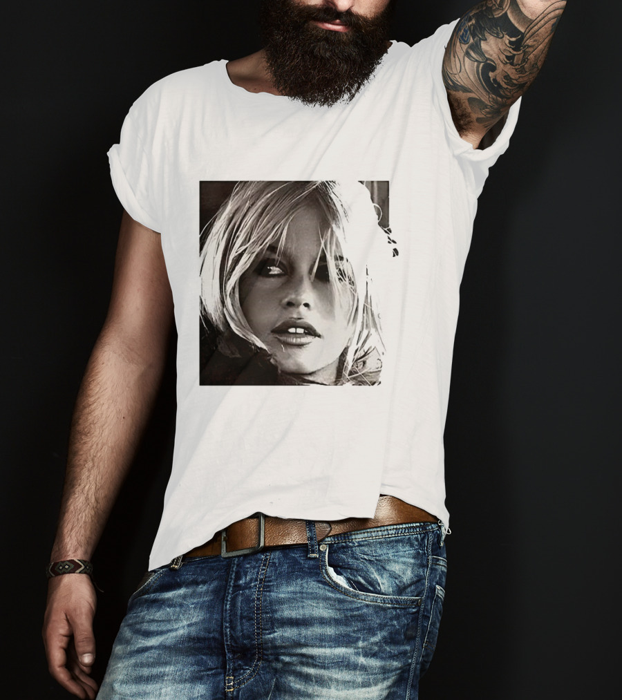 Brigitte Bardot Iconic Black And White T-Shirt