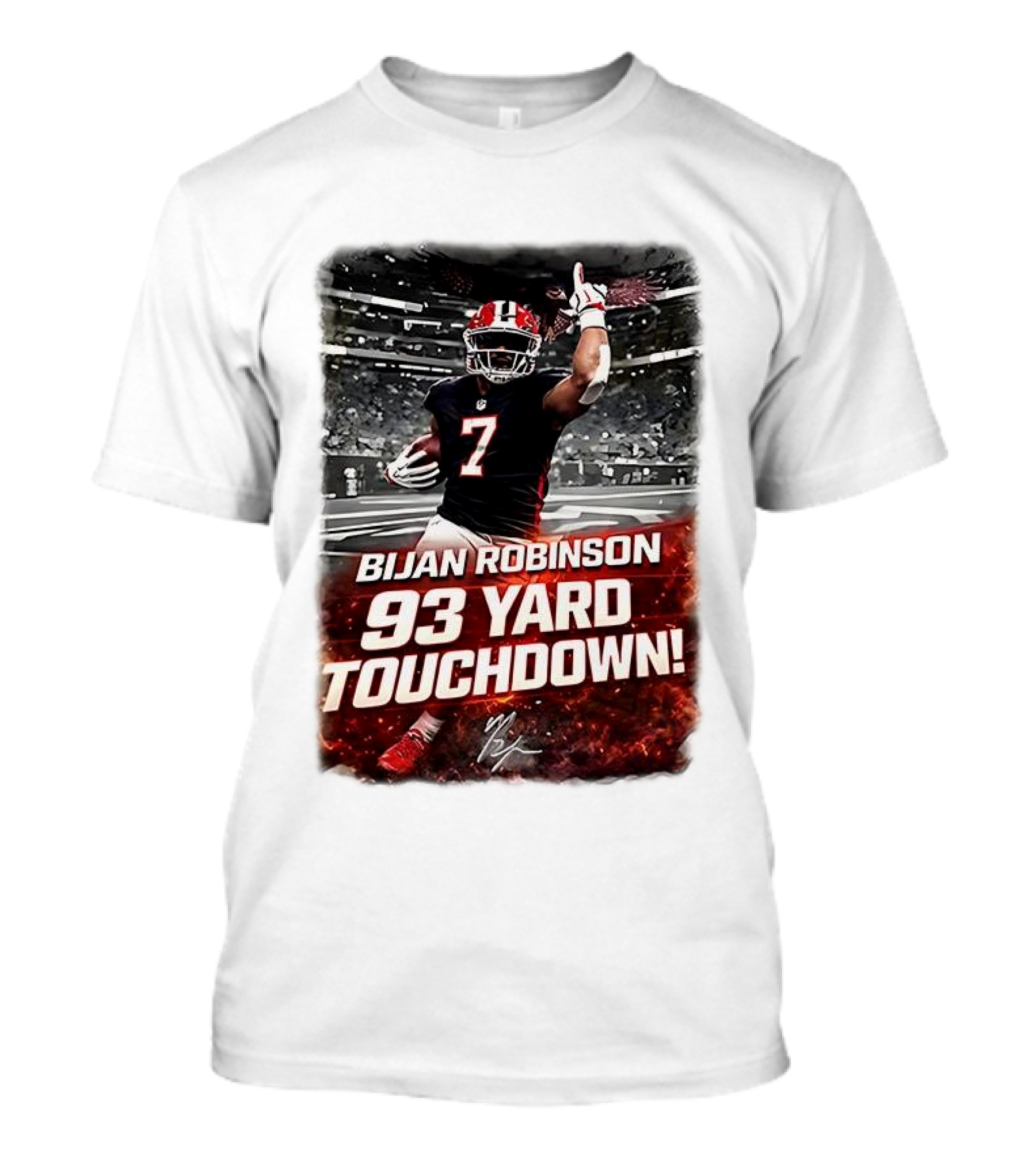 Bijan Robinson 93 Yard Touchdown Falcons Beat Rams Week 17 NFL 2025 T-Shirt