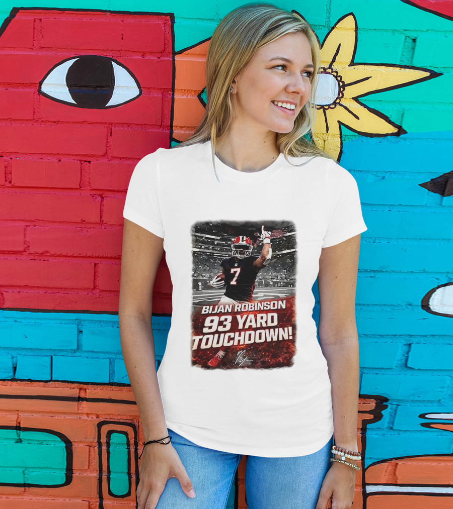 Bijan Robinson 93 Yard Touchdown Falcons Beat Rams Week 17 NFL 2025 T-Shirt