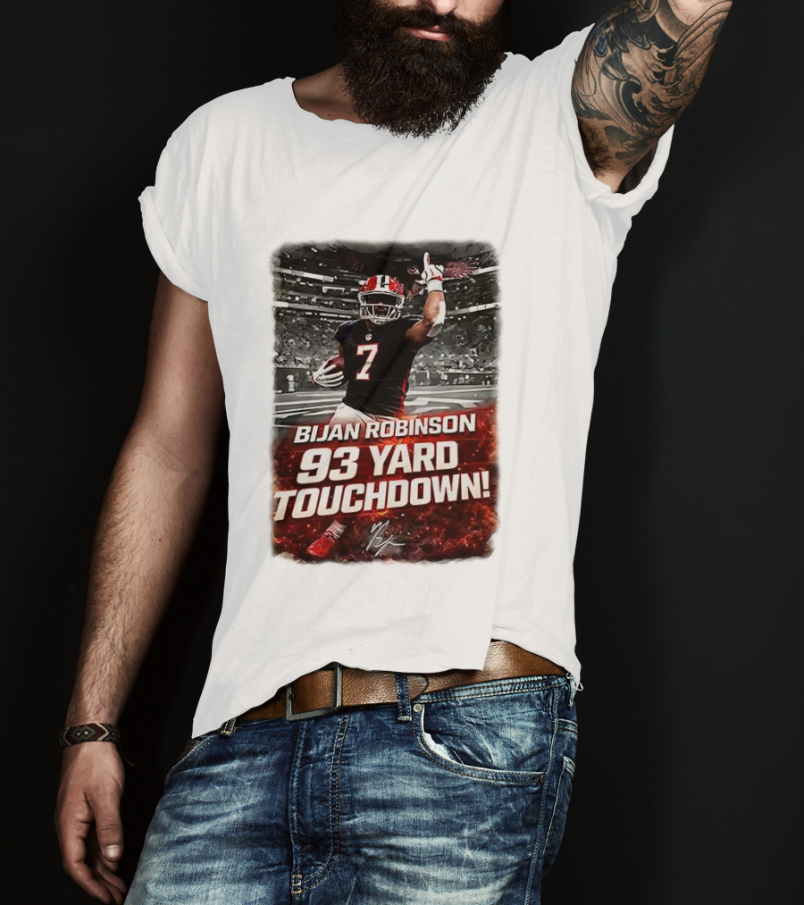 Bijan Robinson 93 Yard Touchdown Falcons Beat Rams Week 17 NFL 2025 T-Shirt