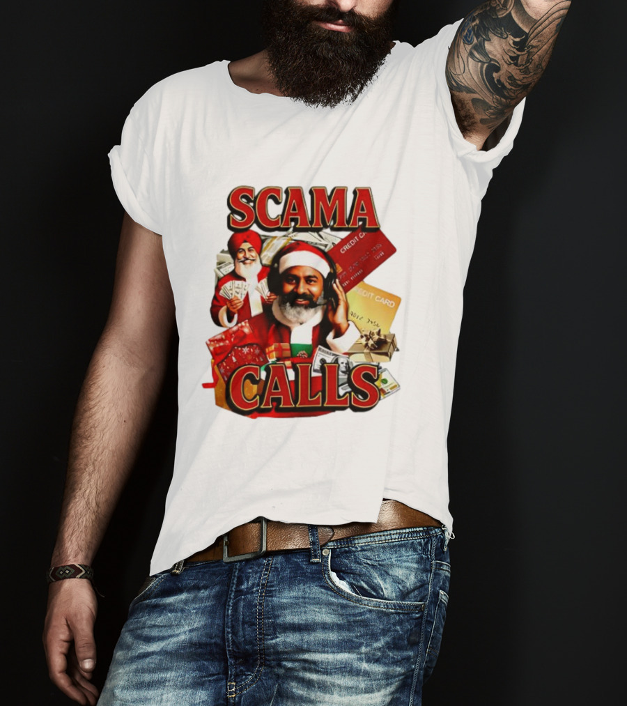 SCAMA CALLS Santa Comedy Credit Card Gifts Cash T-Shirt