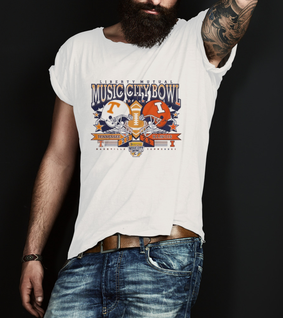 Liberty Mutual Music City Bowl Tennessee Vs Illinois December 2025 Nashville T-Shirt
