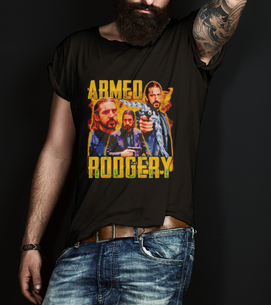 Armed Rodgery Action Movie Inspired Design With Chain And Gun T-Shirt