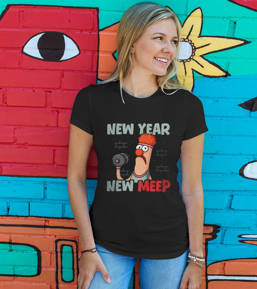 New Year New Meep Beaker The Muppets Lift Weights Fitness T-Shirt