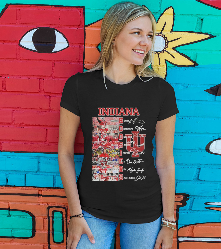 Indiana Hoosiers Football Players Signature IU Team Spirit T-Shirt